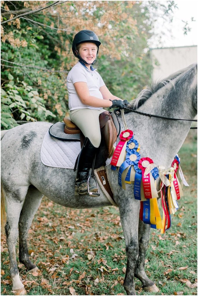 equestrian session ribbons pony fall