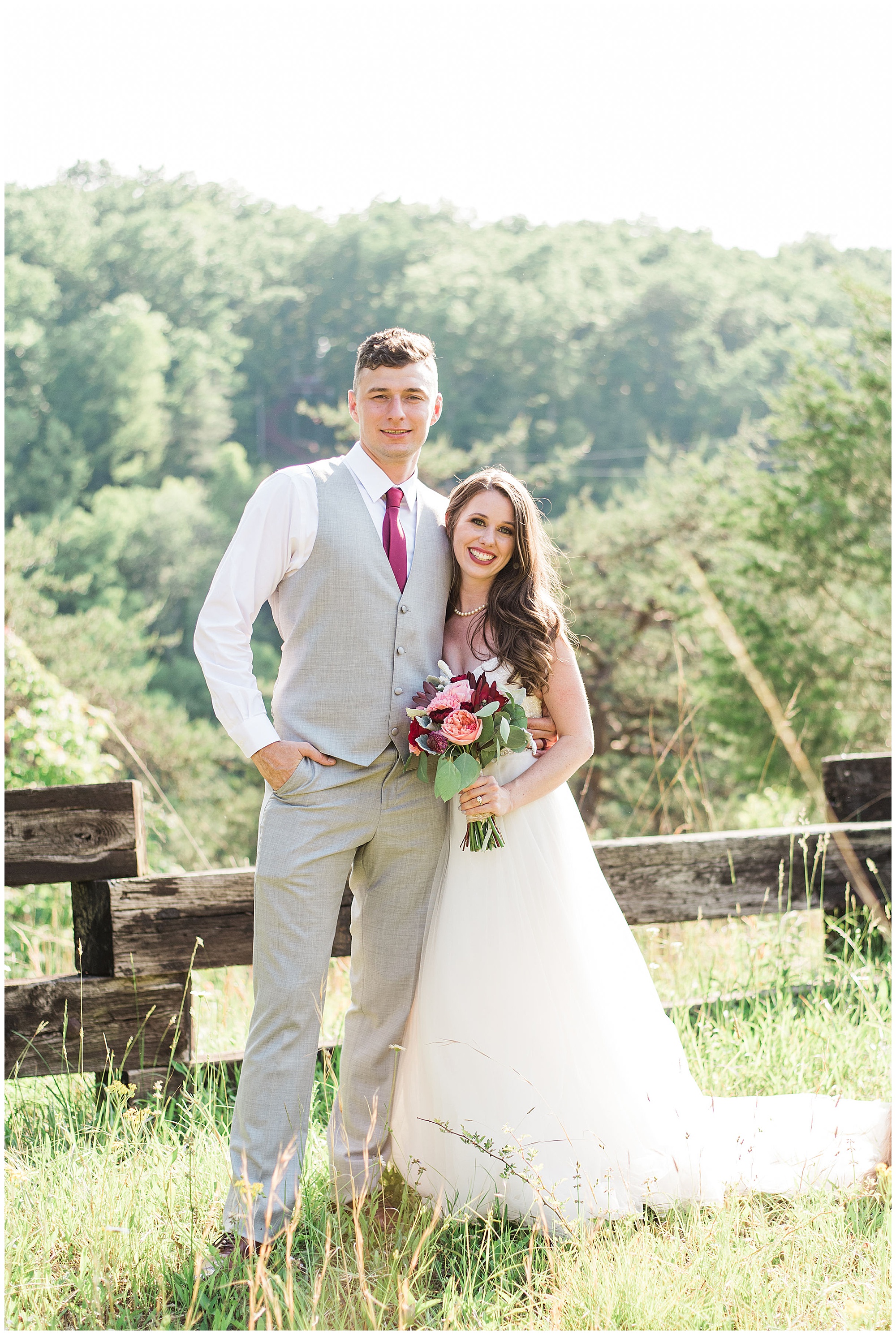 husband and wife wedding portrait of kentucky wedding photographer at red river gorge