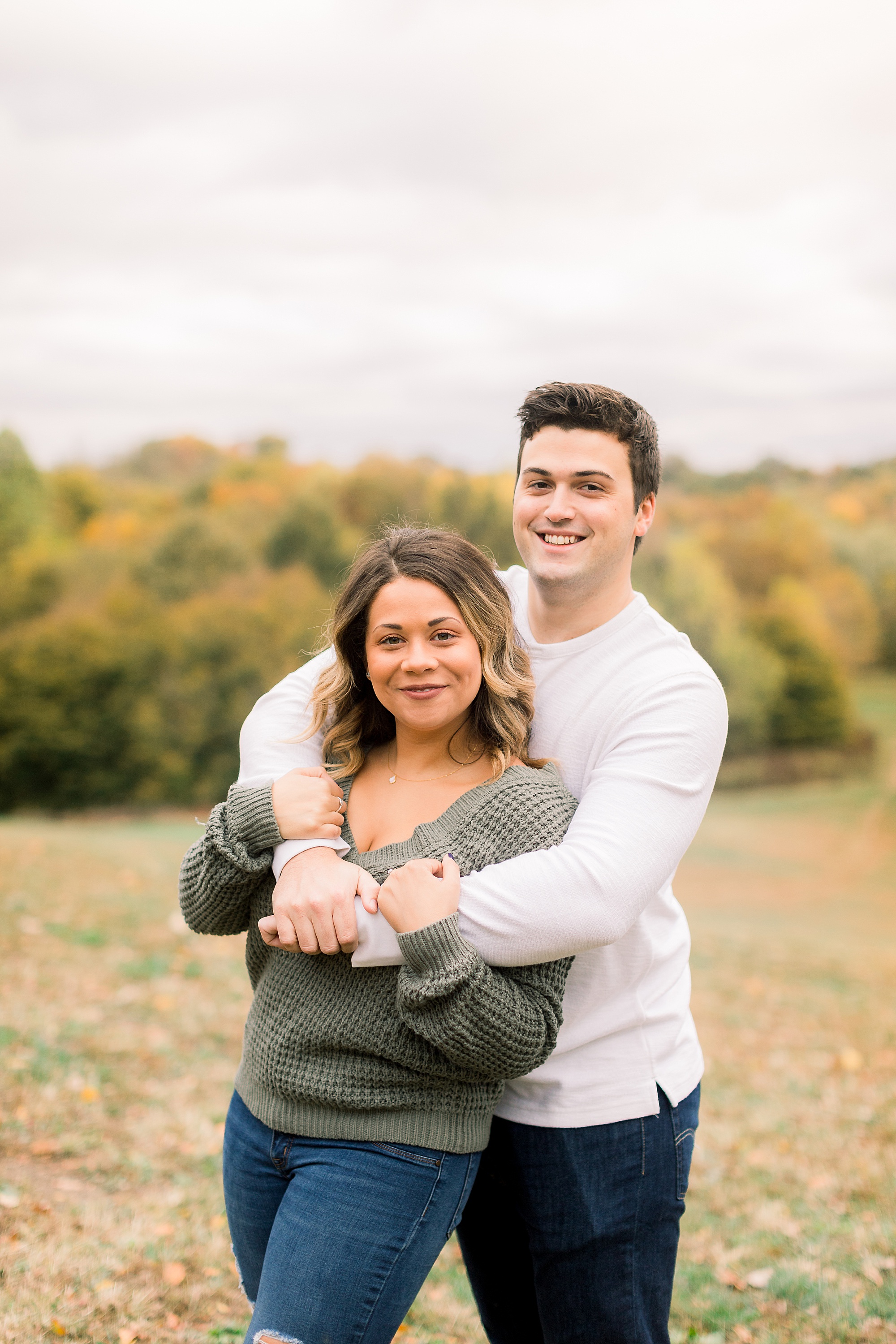 engagement session at a colorful park in fall 